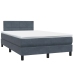 Cama box spring con colchón terciopelo gris oscuro 120x210 cm