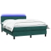 Cama box spring con colchón terciopelo verde oscuro 160x210 cm