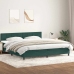 Cama box spring con colchón terciopelo verde oscuro 180x210 cm