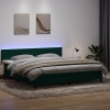 Cama box spring con colchón terciopelo verde oscuro 180x220 cm