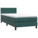 Cama box spring con colchón terciopelo verde oscuro 80x210 cm