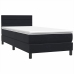 Cama box spring con colchón cuero sintético negro 90x210 cm