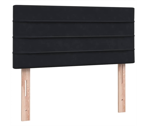 Cama box spring con colchón cuero sintético negro 90x210 cm