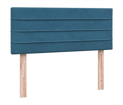 Cama box spring con colchón terciopelo azul oscuro 120x210 cm