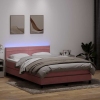 Cama box spring con colchón terciopelo rosa 140x210 cm