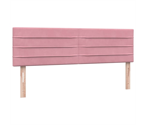 Cama box spring con colchón terciopelo rosa 160x210 cm