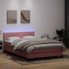 Cama box spring con colchón terciopelo rosa 160x210 cm