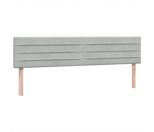 Cama box spring con colchón terciopelo gris claro 180x210 cm