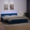 Cama box spring con colchón terciopelo azul oscuro 180x210 cm