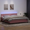 Cama box spring con colchón terciopelo rosa 180x210 cm