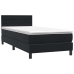 Cama box spring con colchón cuero sintético negro 80x220 cm