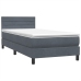 Cama box spring con colchón terciopelo gris oscuro 90x220 cm