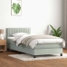 Cama box spring con colchón terciopelo gris claro 80x210 cm