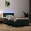 Cama box spring con colchón terciopelo verde oscuro 90x210 cm