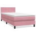 Cama box spring con colchón terciopelo rosa 90x210 cm