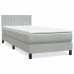 Cama box spring con colchón terciopelo gris claro 100x210 cm