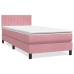 Cama box spring con colchón terciopelo rosa 100x210 cm