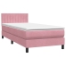 Cama box spring con colchón terciopelo rosa 100x210 cm