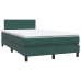 Cama box spring con colchón terciopelo verde oscuro 120x210 cm