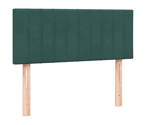 Cama box spring con colchón terciopelo verde oscuro 120x210 cm