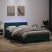 Cama box spring con colchón terciopelo verde oscuro 160x210 cm