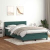 Cama box spring con colchón terciopelo verde oscuro 160x210 cm