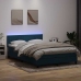 Cama box spring con colchón terciopelo azul oscuro 160x210 cm