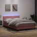 Cama box spring con colchón terciopelo rosa 160x210 cm