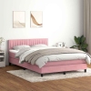 Cama box spring con colchón terciopelo rosa 160x210 cm