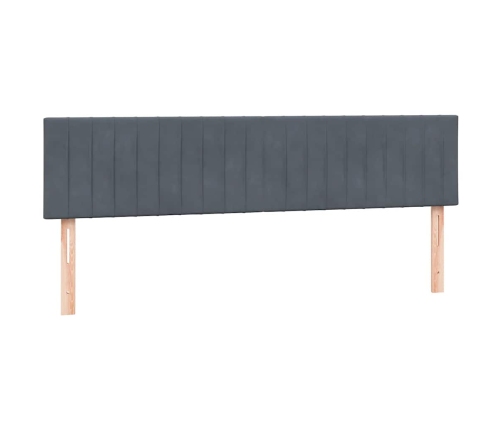 Cama box spring con colchón terciopelo gris oscuro 180x210 cm