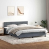 Cama box spring con colchón terciopelo gris oscuro 180x210 cm