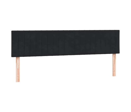 Cama box spring con colchón terciopelo negro 180x210 cm