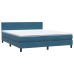 Cama box spring con colchón terciopelo azul oscuro 180x210 cm