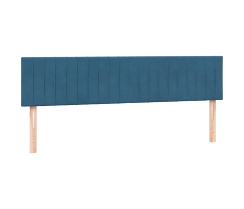 Cama box spring con colchón terciopelo azul oscuro 180x210 cm