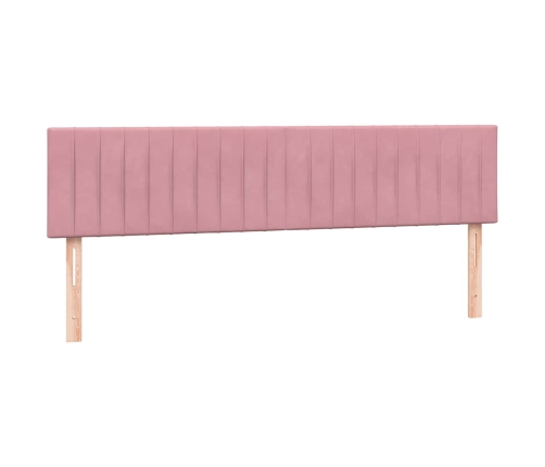 Cama box spring con colchón terciopelo rosa 180x210 cm