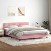 Cama box spring con colchón terciopelo rosa 180x210 cm