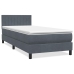 Cama box spring con colchón terciopelo gris oscuro 80x220 cm