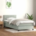 Cama box spring con colchón terciopelo gris claro 90x220 cm