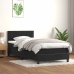 Cama box spring con colchón terciopelo negro 90x220 cm