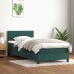 Cama box spring con colchón terciopelo verde oscuro 100x220 cm