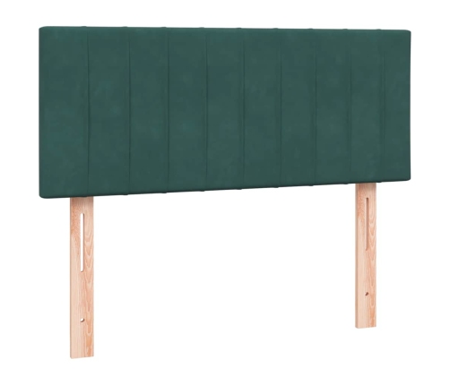 Cama box spring con colchón terciopelo verde oscuro 120x220 cm