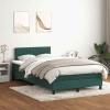 Cama box spring con colchón terciopelo verde oscuro 120x220 cm