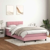 Cama box spring con colchón terciopelo rosa 120x220 cm