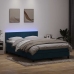 Cama box spring con colchón terciopelo azul oscuro 140x220 cm