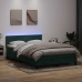 Cama box spring con colchón terciopelo verde oscuro 160x220 cm