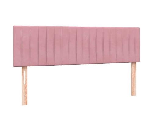 Cama box spring con colchón terciopelo rosa 160x220 cm