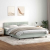 Cama box spring con colchón terciopelo gris claro 180x220 cm