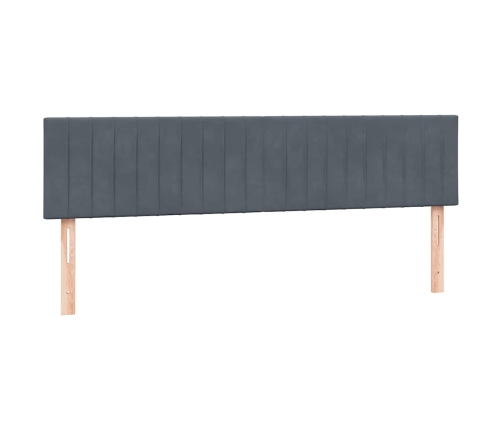 Cama box spring con colchón terciopelo gris oscuro 180x220 cm