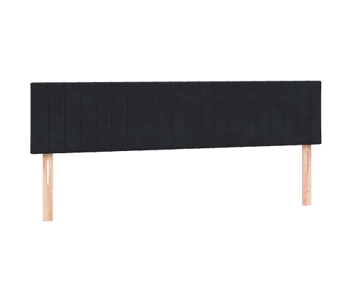 Cama box spring con colchón terciopelo negro 180x220 cm