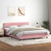 Cama box spring con colchón terciopelo rosa 180x220 cm